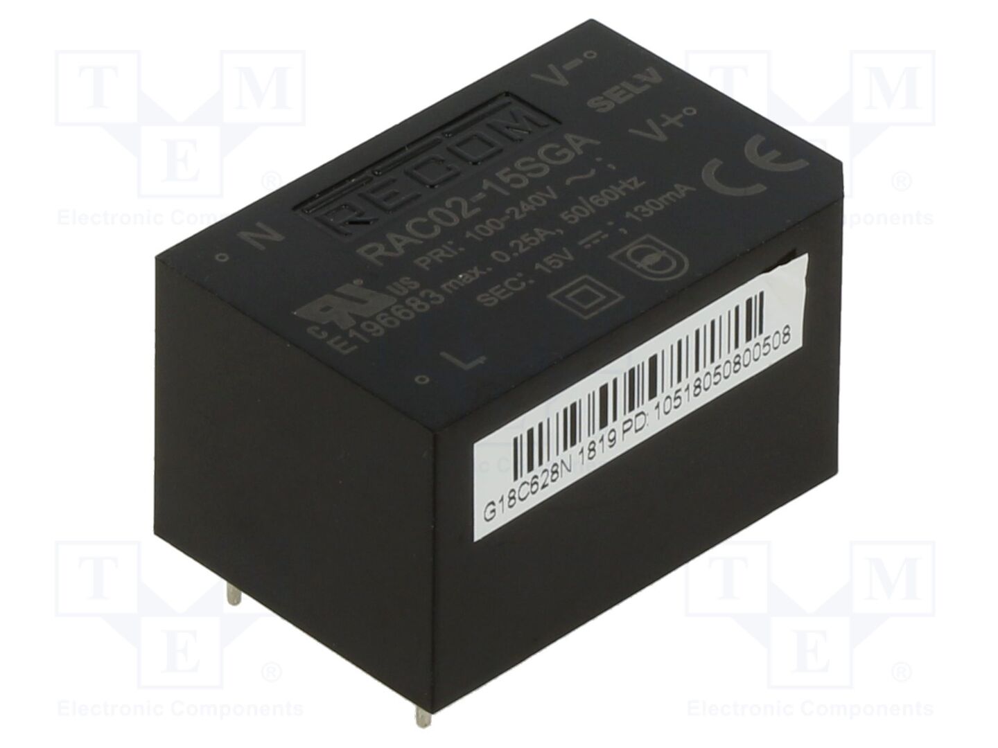 RECOM RAC02-15SGA AC/DC-muunnin 2W