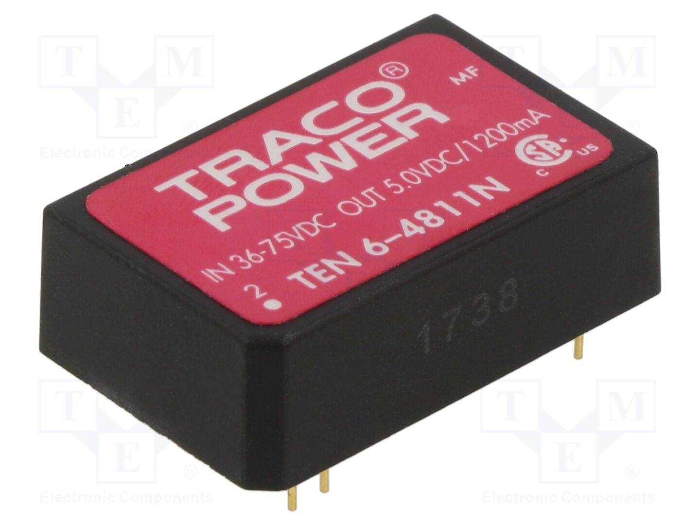 TRACO POWER TEN6-4811N DC/DC-muunnin 6W, 5VDC