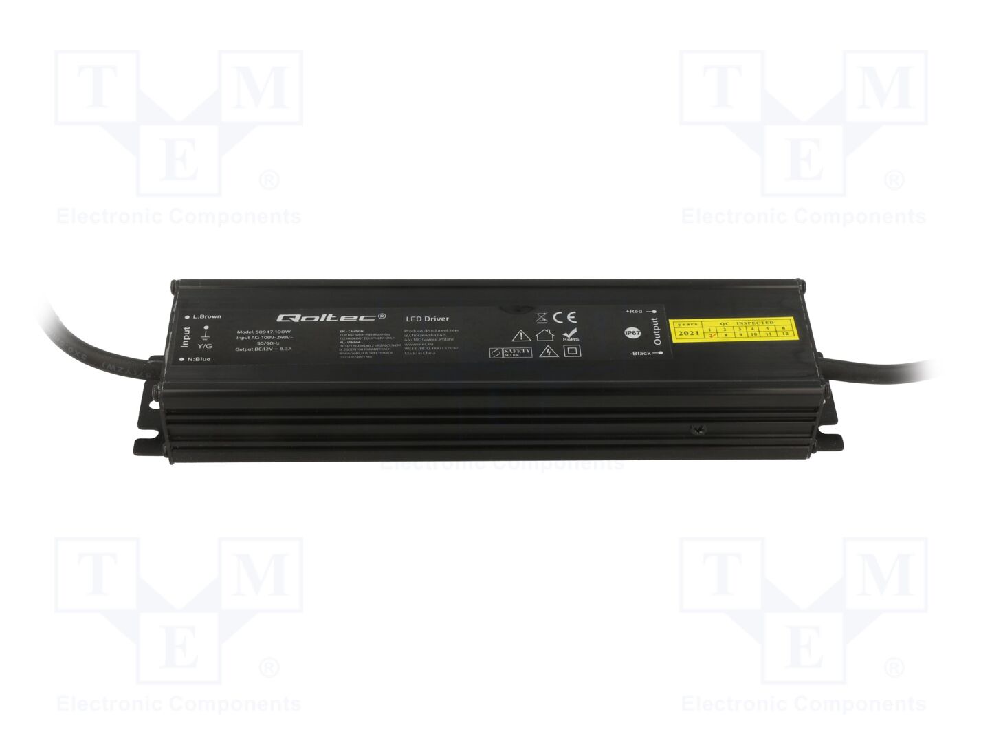 QOLTEC 50947 LED-virtalähde 100W 12VDC 8.3A IP67
