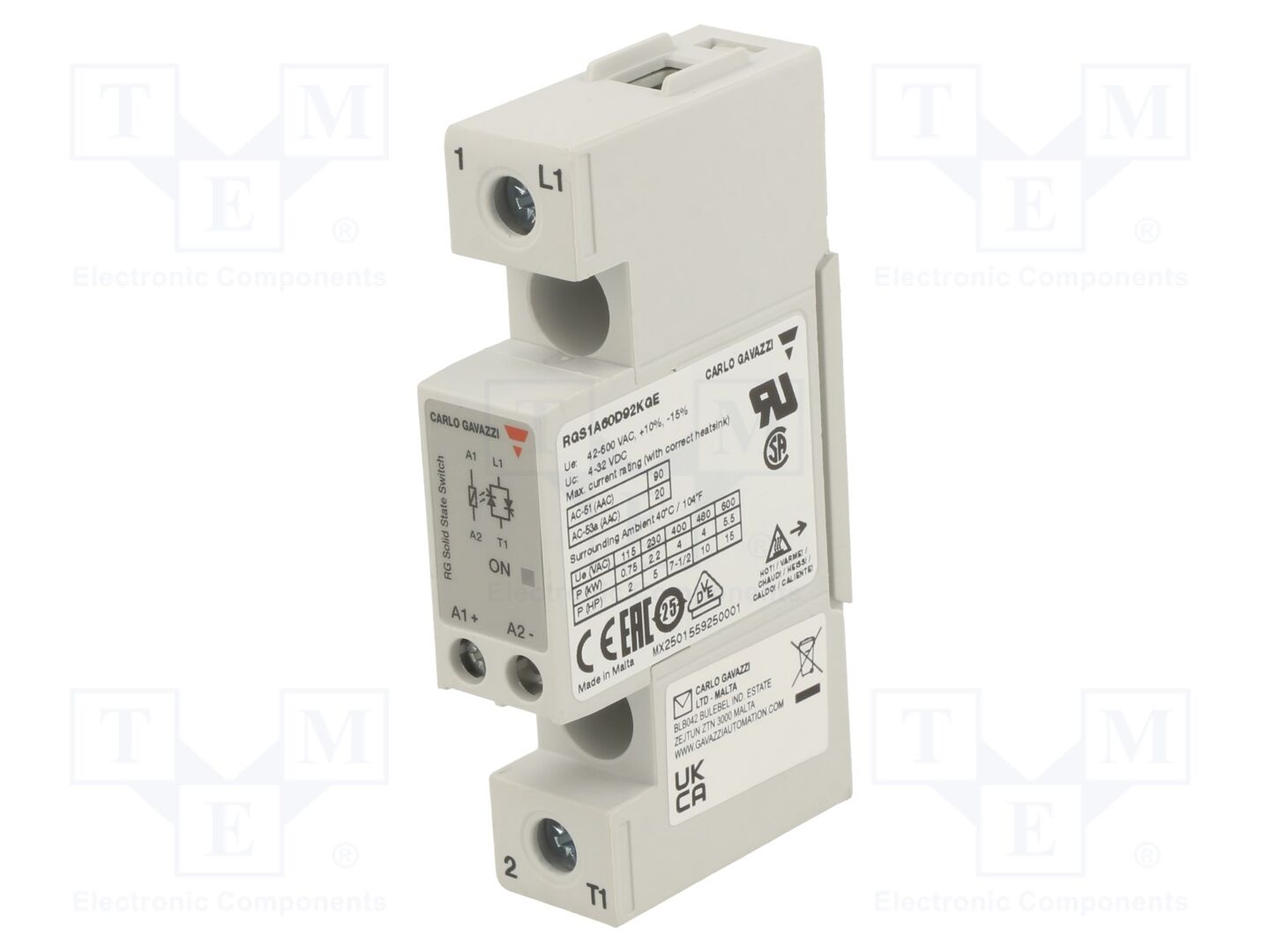 CARLO GAVAZZI RGS1A60D92KGE Puolijohderele 90A