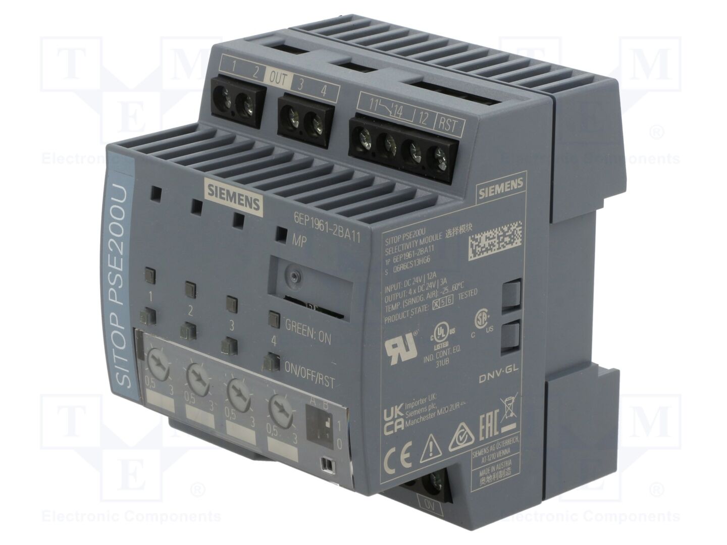 SIEMENS 6EP1961-2BA11 DIN-kiskokäyttöinen kytkentävirtalähde 24VDC 3A