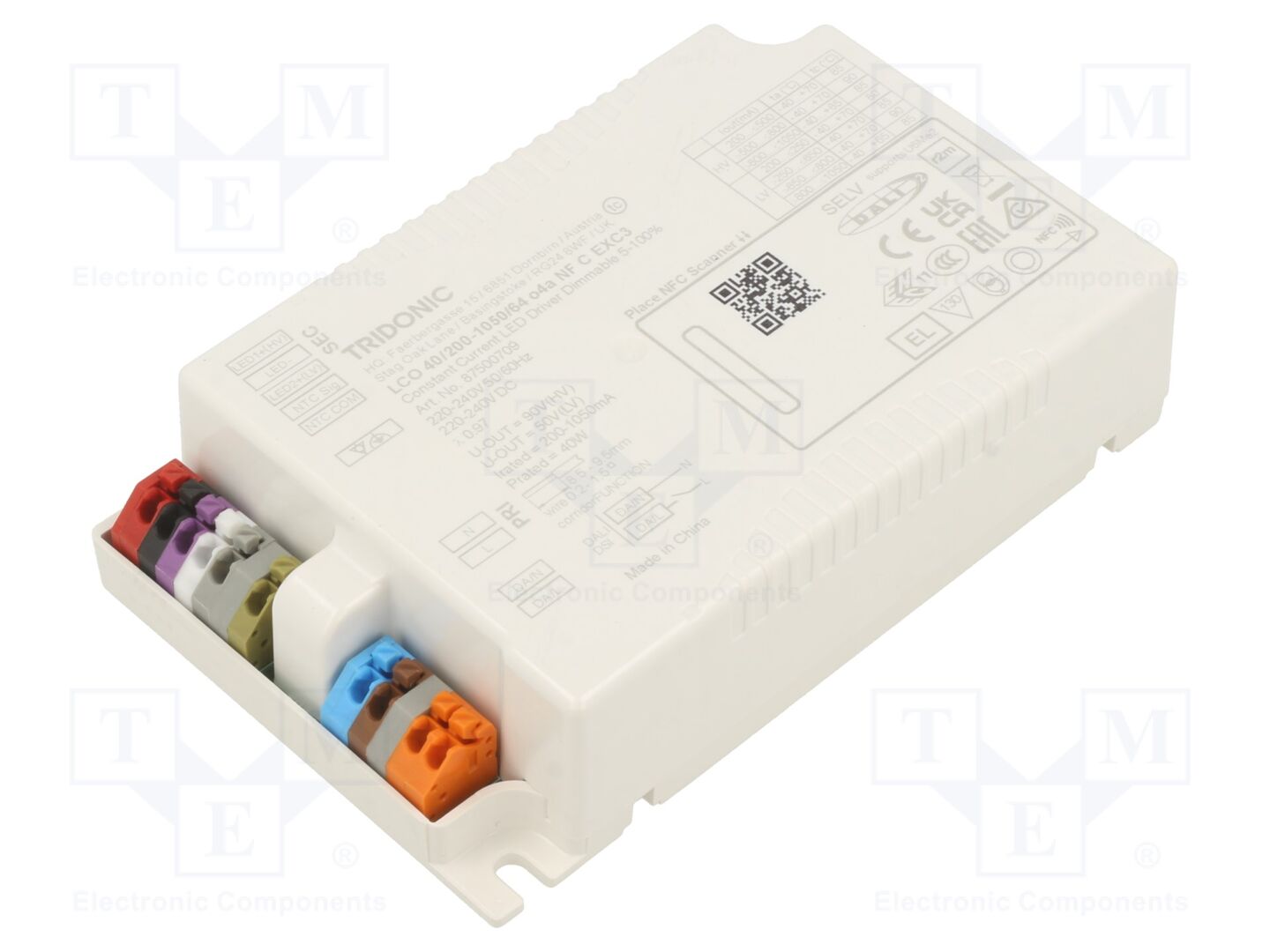 TRIDONIC LCO 40W 200-1050MA 64V O4A NF C EXC3 LED-liitäntälaite DALI 2