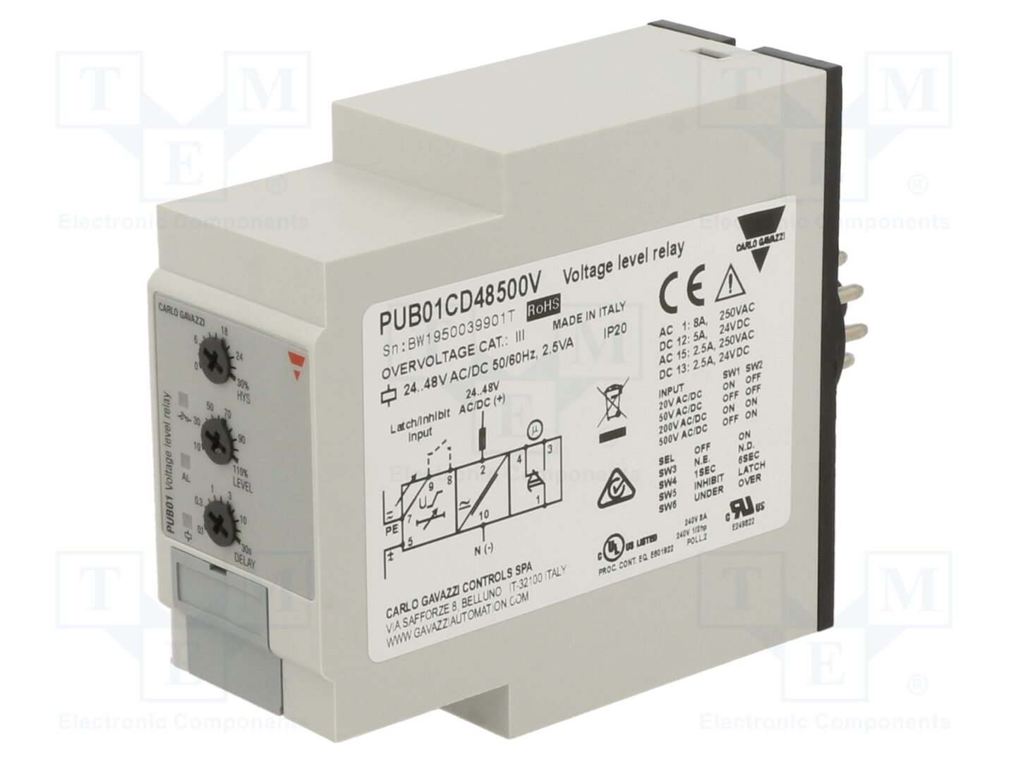 CARLO GAVAZZI PUB01CD48500V Jännitteenvalvontarele 24-48V