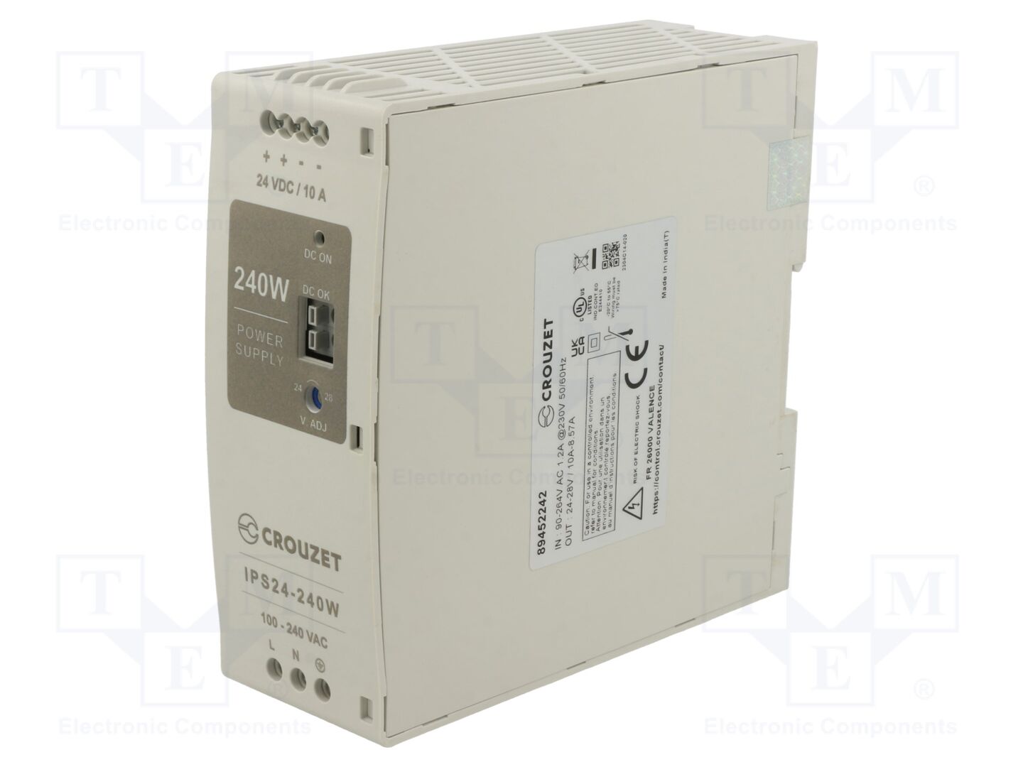 CROUZET IPS24-240W DIN-kiskoon asennettava kytkentävirtalähde 24VDC 240W